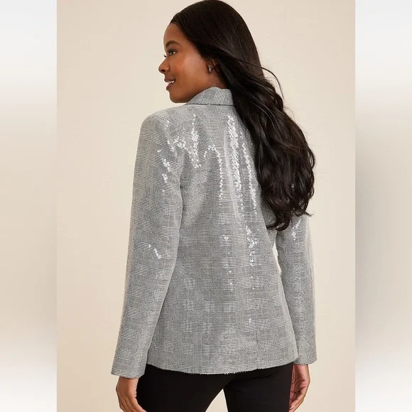 NWT Sequin Plaid Blazer. Perfect statement piece! - Picture 4 of 6